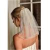 Rieort Bridal Veil Bridal Tulle Polyester Bridal Veil 1 Layer Veils Pencil Edge Bridal Tulle Veil 40cm Head Veil for Photo Taking Wedding Veil Breathable view 1
