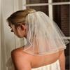 Rieort Bridal Veil Bridal Tulle Polyester Bridal Veil 1 Layer Veils Pencil Edge Bridal Tulle Veil 40cm Head Veil for Photo Taking Wedding Veil Breathable view 3