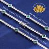 LuxeFlex 4mm Iced Out Clover Tennis Bracelet, White Gold Plated with 5A Zircon Stones, Handmade exquisite Hip Hop Jewelry, Perfect Unisex Gift (White Gold-Green,7) view 2