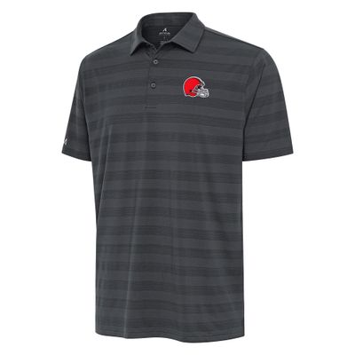 Antigua Men's Pewter Cleveland Browns Tunnel Polo