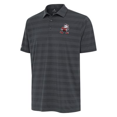 Antigua Men's Pewter Cleveland Browns Brownie Logo Tunnel Polo