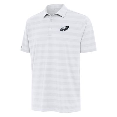 Antigua Men's White Philadelphia Eagles Tunnel Polo
