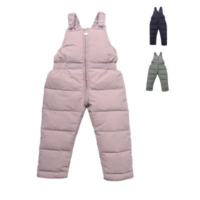 Snow Bibs Toddler Baby Toddlers Snow Bib Overalls Snowsuit Winter Warm Down Pants Thicken Windproof Water-Resistan Ski Pants (Black, 3-4 Years)