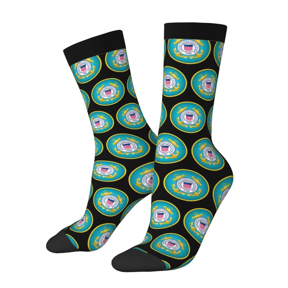 AWESOWE Seal Of The United States Coast Guard Socks For Men Women Gift Sport Wicking Crew Socks Warm Cozy Socks