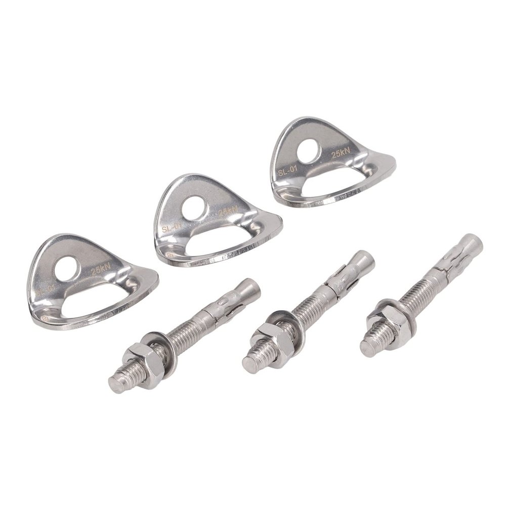 Rock Climbing Stainless Steel Bolt Hanger Set Anchor for Belay Rigging Device Mountaineering Exploration