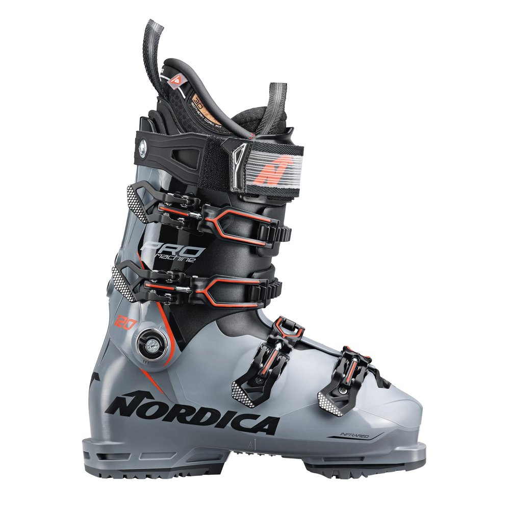 Nordica Promachine 120 Men's Narrow Fit High Performance Alpine Ski Boots (Grey/Black/Red, 26.5)