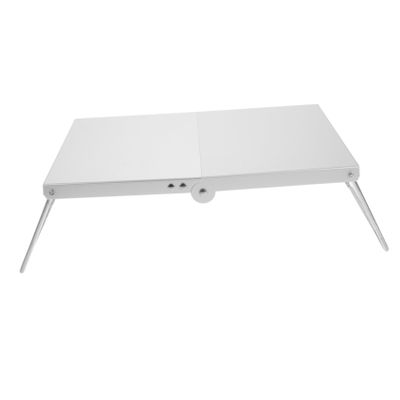 FOYTOKI Portable Collapsible Outdoor Table Lightweight Aluminum Mini Folding Table for Camping Picnics Beach and Hiking Heat-Resistant Surface Easy Setup for Outdoor Activities