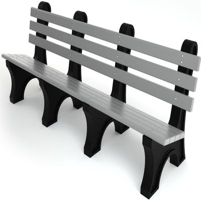 Frog Furnishings Comfort Park Avenue Tennis Court Bench, 8-Foot (Gray)