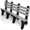 Frog Furnishings Comfort Park Avenue Tennis Court Bench, 8-Foot (Gray) view 1