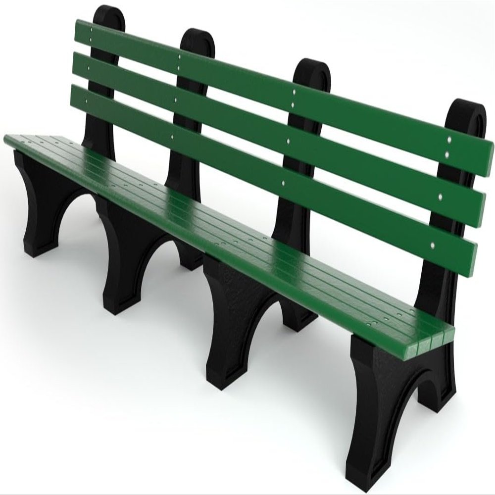 Frog Furnishings Comfort Park Avenue Tennis Court Bench, 8-Foot (Green)