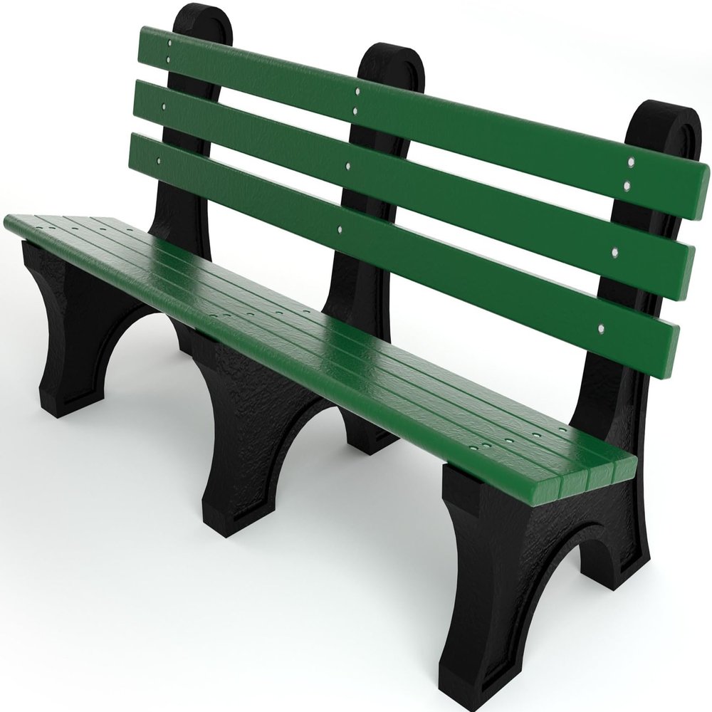 Frog Furnishings Comfort Park Avenue Tennis Court Bench, 6-Foot (Green)