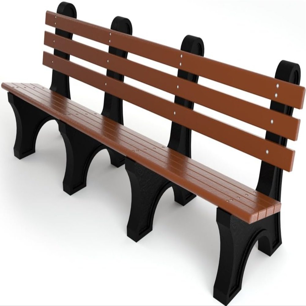 Frog Furnishings Comfort Park Avenue Tennis Court Bench, 8-Foot (Brown)