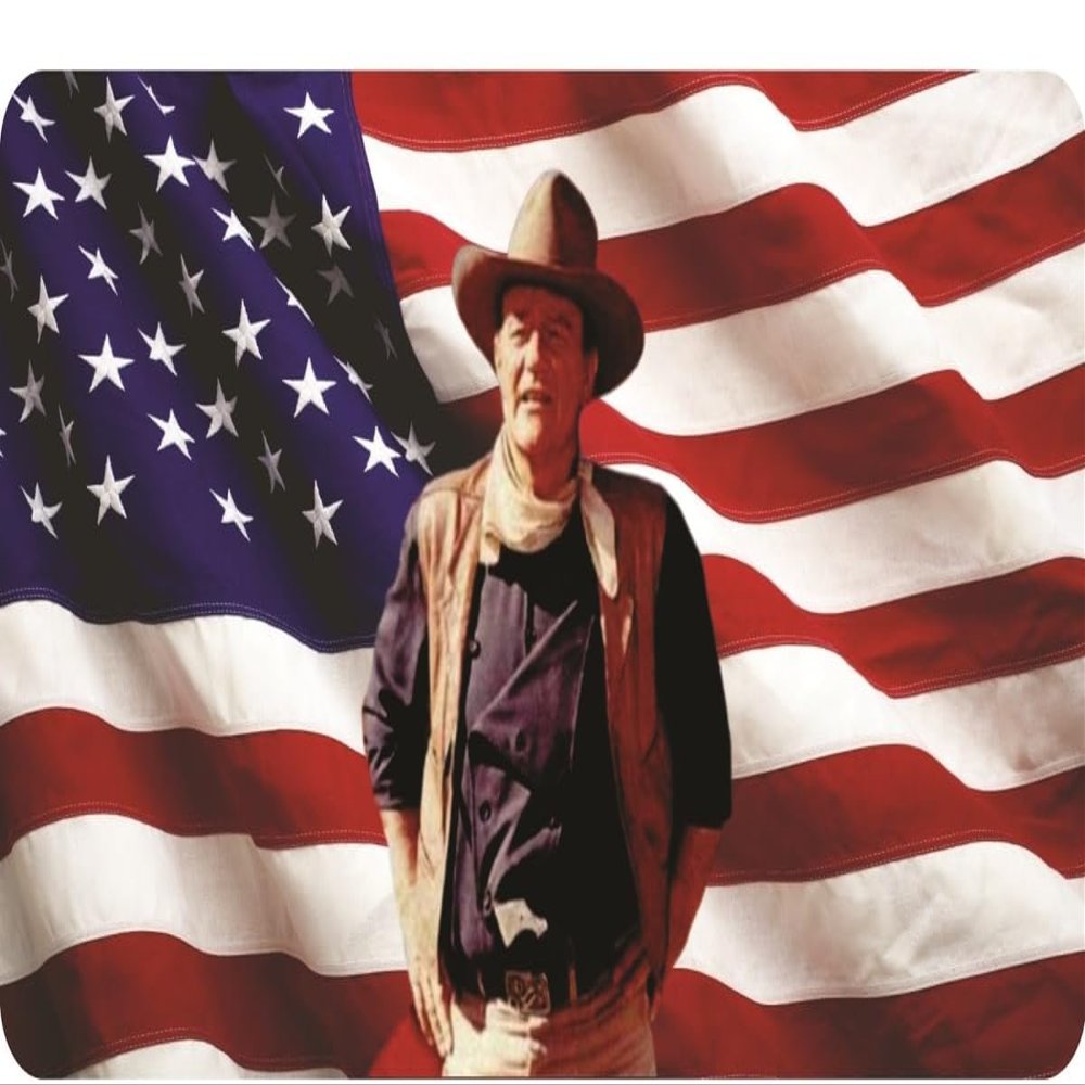 212 Main LPO787 John Wayne on American Flag Photo License Plate