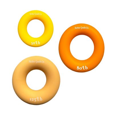 ActivegoodsCo Hand Exerciser Silicone Ring Ideal for Hands,Wrists, Forearm Rehabilitation, Stress Relief, Strength Training|10-200lb Resistance Levels|Diameter 2.5"&3.5"|Sets, Singles, Bulk (May Vary, #2Set 30/80/120lb)