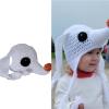 Knitted Hat for Kids 3-10Y Cartoon Animal Hat Elegant Crochet Headgear Winter Hat Children Headwear White view 2