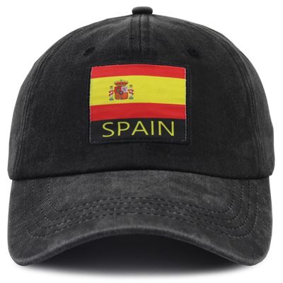 Spain Hats for Women Men, Spanish Flag Baseball Cap, Fathers Day Patriotic Christmas Birthday Gifts for Dad Mom Papa Mama Grandpa Husband Wife Black