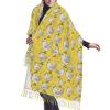 YELLOW chicken print Cashmere imitation tassel shawl Warm tassel scarf poncho shawl clothing accessory view 1