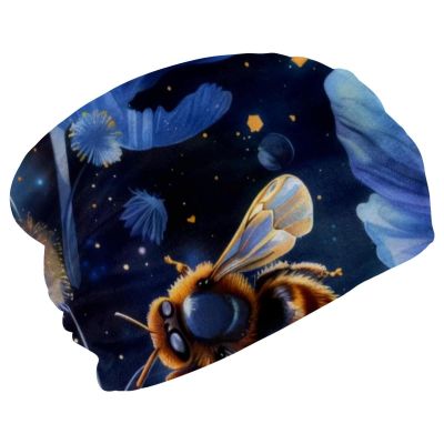 Dragon Sword Women Velvet Slouchy Beanie Hat Warm Winter Hats Skull Hats Cap for Men Blue Flowers Bees