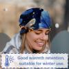 Dragon Sword Women Velvet Slouchy Beanie Hat Warm Winter Hats Skull Hats Cap for Men Blue Flowers Bees view 4