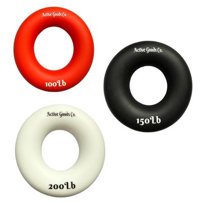 ActivegoodsCo Hand Exerciser Silicone Ring Ideal for Hands,Wrists, Forearm Rehabilitation, Stress Relief, Strength Training|10-200lb Resistance Levels|Diameter 2.5"&3.5"|Sets, Singles, Bulk (Colors may vary from images shown, #5 Set 100-150-200Lb)