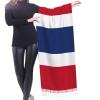 Dutch flag print Cashmere imitation tassel shawl Warm tassel scarf poncho shawl clothing accessory view 2