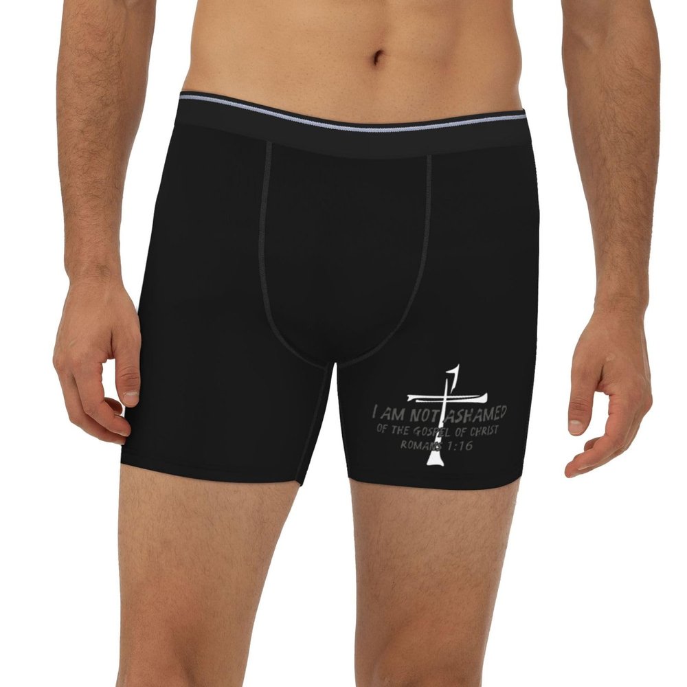 CRJSNYEAG Religious Christian Faith Jesus-Romans 116 Mens Comfort Flex Fit Boxer Briefs Medium Black