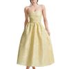 Women's Sexy Stylish Sleeveless Wrap Dress Bodycon Evening Prom Party Dress Slim Fit Wedding Guest Dresses (Yellow,Small) view 1