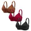 3PC Front Closure Bras Women, Wireless Post-Surgery Bra, High Support Push Up Brassiere, Breast Lift Comfort Everyday Bras view 1