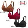 3PC Front Closure Bras Women, Wireless Post-Surgery Bra, High Support Push Up Brassiere, Breast Lift Comfort Everyday Bras view 2