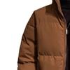 Men's Solid Color Loose Puffer Jacket Full Zipper Windproof Down Coat Stand Collar Warm Padded Jackets (Coffee,XX-Large) view 3