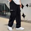 Baggy Cargo Pants Men Casual Drawstring Waist Open Bottom Sweatpants Lightweight Loose Fit Work Pants Multi Pockets Camping Hiking Pants Mens Lightweight Outdoor Work Pants Mens Stretch Travel Pants view 2