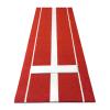 Grebest Softball Pitching Mat, 10' x 3' Softball Pitching Mound with Rubber, Non-Slip Backing & Artificial Turf, Portable Practice Mat Artificial Grass Pitching Mat for Indoor & Outdoor Red White view 1
