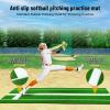 Grebest Softball Pitching Mat, 10' x 3' Softball Pitching Mound with Rubber, Non-Slip Backing & Artificial Turf, Portable Practice Mat Artificial Grass Pitching Mat for Indoor & Outdoor Red White view 4