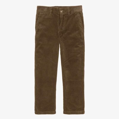 Boys Corduroy Pants Elastic Waist Vintage Trousers Kids Dress Suit Pants Slim Fit Straight Suits Pant Coffee