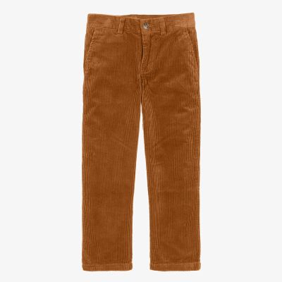 Boys Corduroy Pants Elastic Waist Vintage Trousers Kids Dress Suit Pants Slim Fit Straight Suits Pant Rust