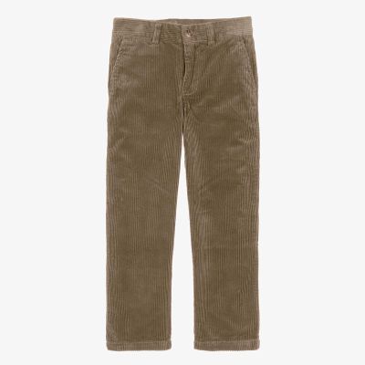 Boys Corduroy Pants Elastic Waist Vintage Trousers Kids Dress Suit Pants Slim Fit Straight Suits Pant Tan