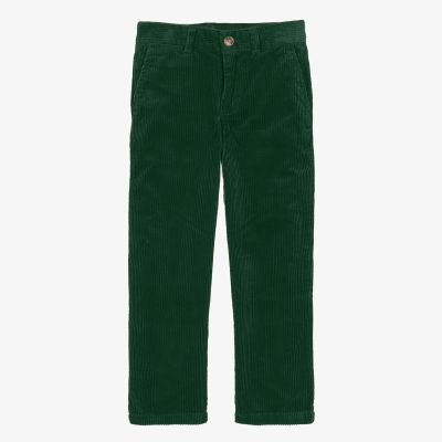 Boys Corduroy Green Pants Elastic Waist Vintage Trousers Kids Dress Suit Pants Slim Fit Straight Suits Pant
