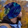 Tropical Palm Leaf Beanie Hats for Women Men Slouchy Beanies Winter Hats Skull Cap Warm Velvet Cancer Headwear view 4