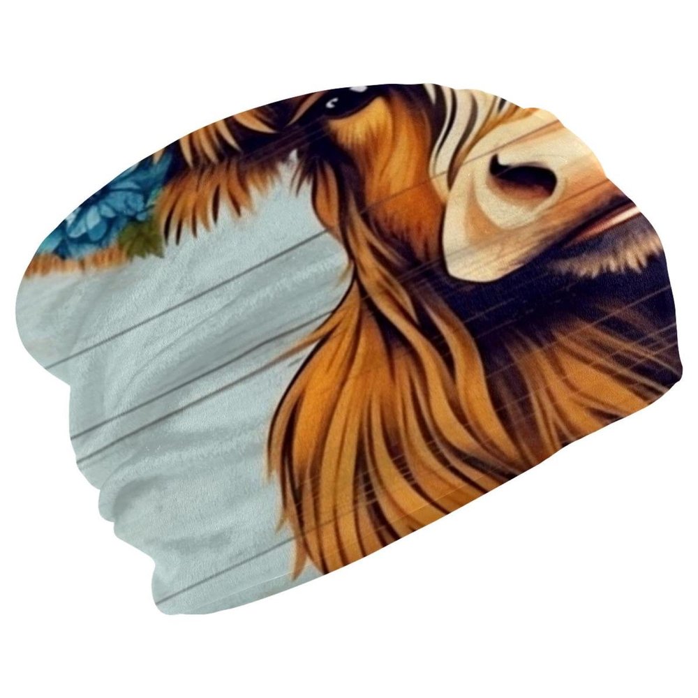 Farm Cow Florals Beanie Hats for Women Men Slouchy Beanies Winter Hats Skull Cap Warm Velvet Cancer Headwear
