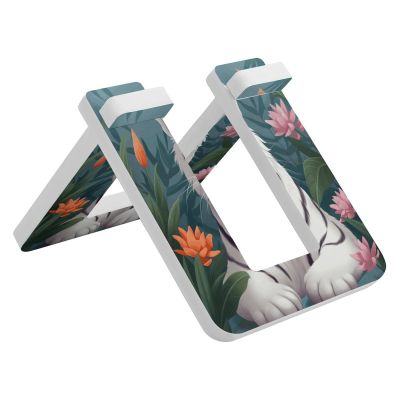 NHYDSPQ Bicycle Floor Type Parking Rack Stand,Cute White Tige Print Pvc Bike Stand,Balancing Bike Display Stand for Indoor Outdoor