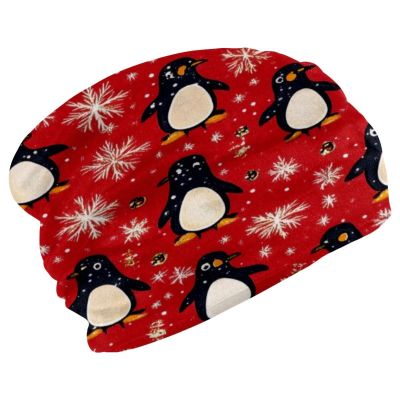 Christmas Penguins Snowflake Slouchy Beanies for Women Men Winter Hats Skull Cap Soft Warm Beanie Hat Skull Beanies