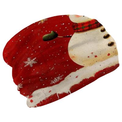 Christmas Snowman Beanie Hats for Women Men Slouchy Beanies Winter Hats Skull Cap Warm Velvet Cancer Headwear