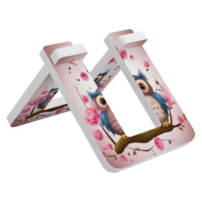 NHYDSPQ Bicycle Floor Type Parking Rack Stand,Cute Owls Print Pvc Bike Stand,Balancing Bike Display Stand for Indoor Outdoor
