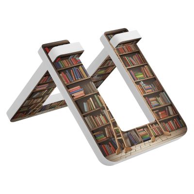 NHYDSPQ Bicycle Floor Type Parking Rack Stand,Book Shelves And Ladder Print Pvc Bike Stand,Balancing Bike Display Stand for Indoor Outdoor