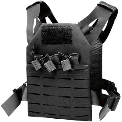 XJKLBYQ Weighted Vest,Kids Tactical Vest,Waterproof & Wear-Resistant Nylon Workout Vest with Adjustable Belt,One Size Airsoft Vest Kids Costume with Hidden Pocket for Outdoor/Black