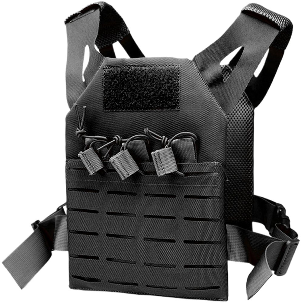 XJKLBYQ Weighted Vest,Kids Tactical Vest,Waterproof & Wear-Resistant Nylon Workout Vest with Adjustable Belt,One Size Airsoft Vest Kids Costume with Hidden Pocket for Outdoor/Black