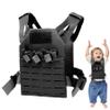 XJKLBYQ Weighted Vest,Kids Tactical Vest,Waterproof & Wear-Resistant Nylon Workout Vest with Adjustable Belt,One Size Airsoft Vest Kids Costume with Hidden Pocket for Outdoor/Black view 2