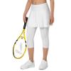 ANIVIVO Skirted Leggings for Women with Pockets, Tennis Yoga Golf Pickleball Skirt with Capris Leggings(All-White,L) view 2