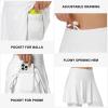 ANIVIVO Skirted Leggings for Women with Pockets, Tennis Yoga Golf Pickleball Skirt with Capris Leggings(All-White,L) view 3