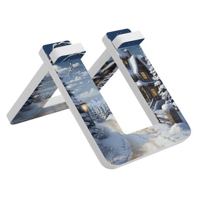 NHYDSPQ Bicycle Floor Type Parking Rack Stand,Christmas Winter Happy Scene Print Pvc Bike Stand,Balancing Bike Display Stand for Indoor Outdoor